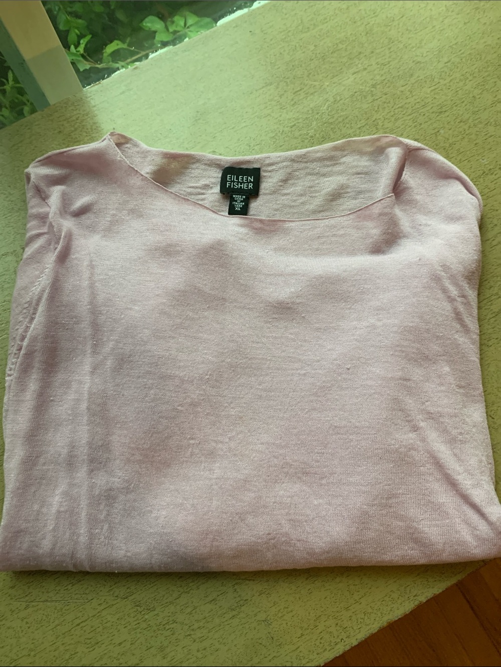 Eileen Fisher Soft Pale Pink Boatneck Knit Top
